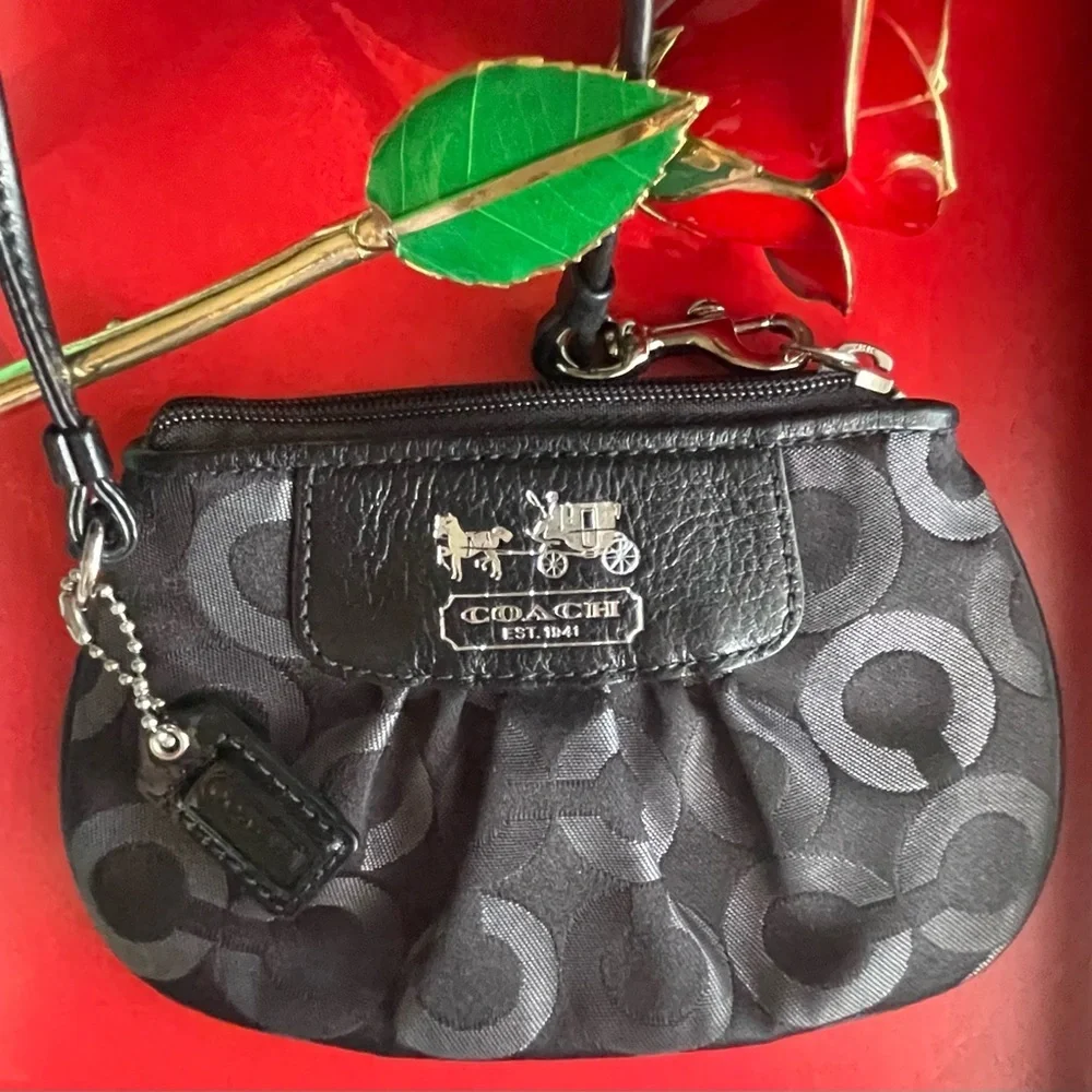 COACH WALLET,Coach Black and Gray Wristlet